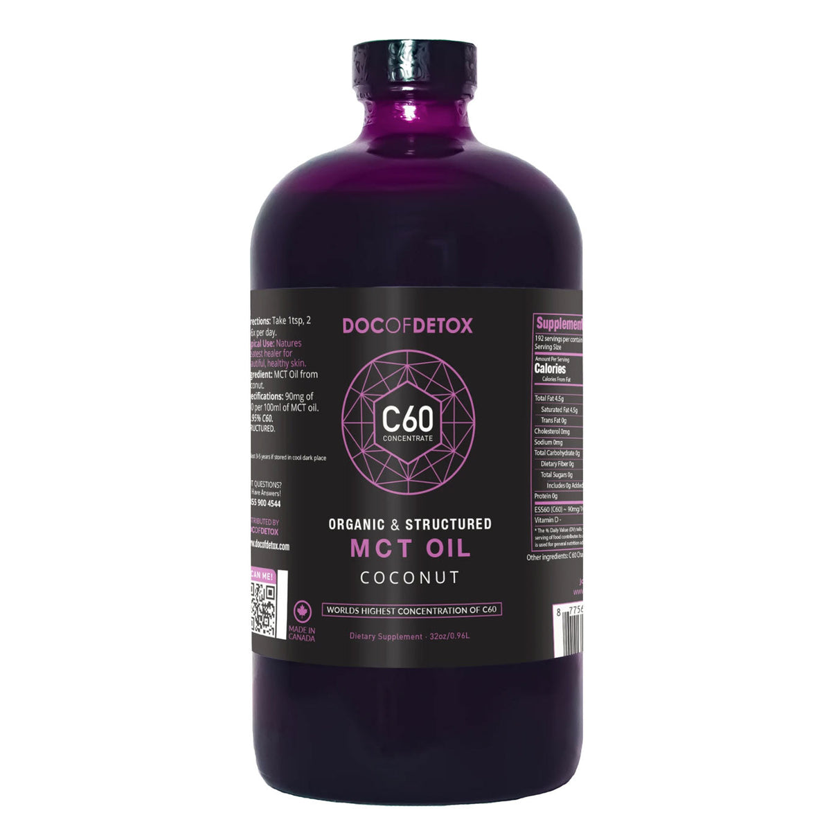 C60 in Organic MCT Coconut Oil